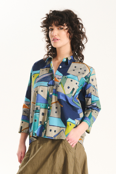 Olga De Polga - Pueblito Shirt - Blue - SH2898
