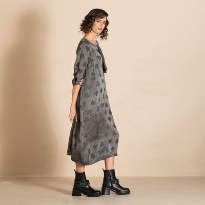 Megan Salmon - Queen of Hearts Paradise Dress - Charcoal - MSW26-M8712