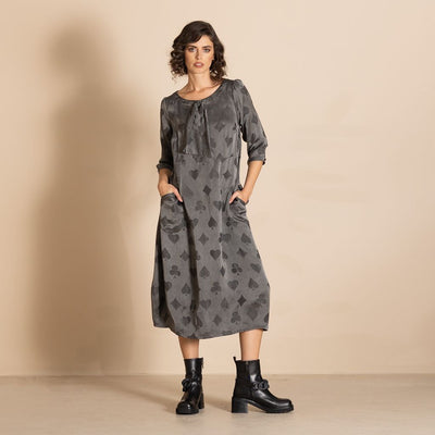 Megan Salmon - Queen of Hearts Paradise Dress - Charcoal - MSW26-M8712