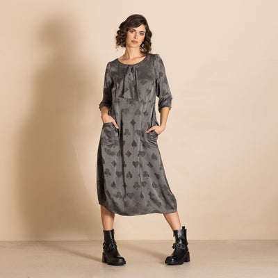 Megan Salmon - Queen of Hearts Paradise Dress - Charcoal - MSW26-M8712