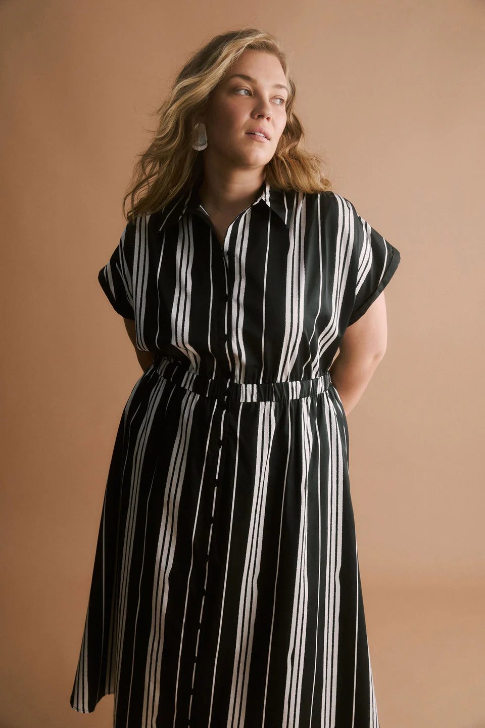 Elk - Reza Shirt Dress - Reza Print - Black - A1371BS25