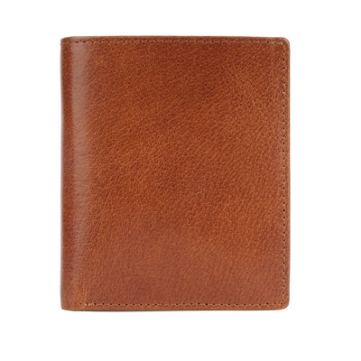 Rugged Hide - Koru Mens Bi Fold Wallet - Brandy