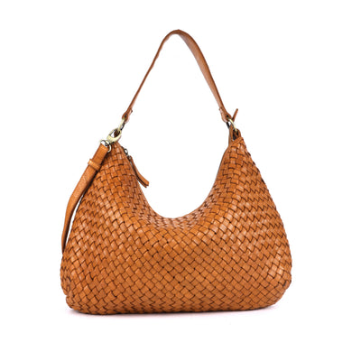 Rugged Hide - Matilda Woven Shoulder Bag - Tan