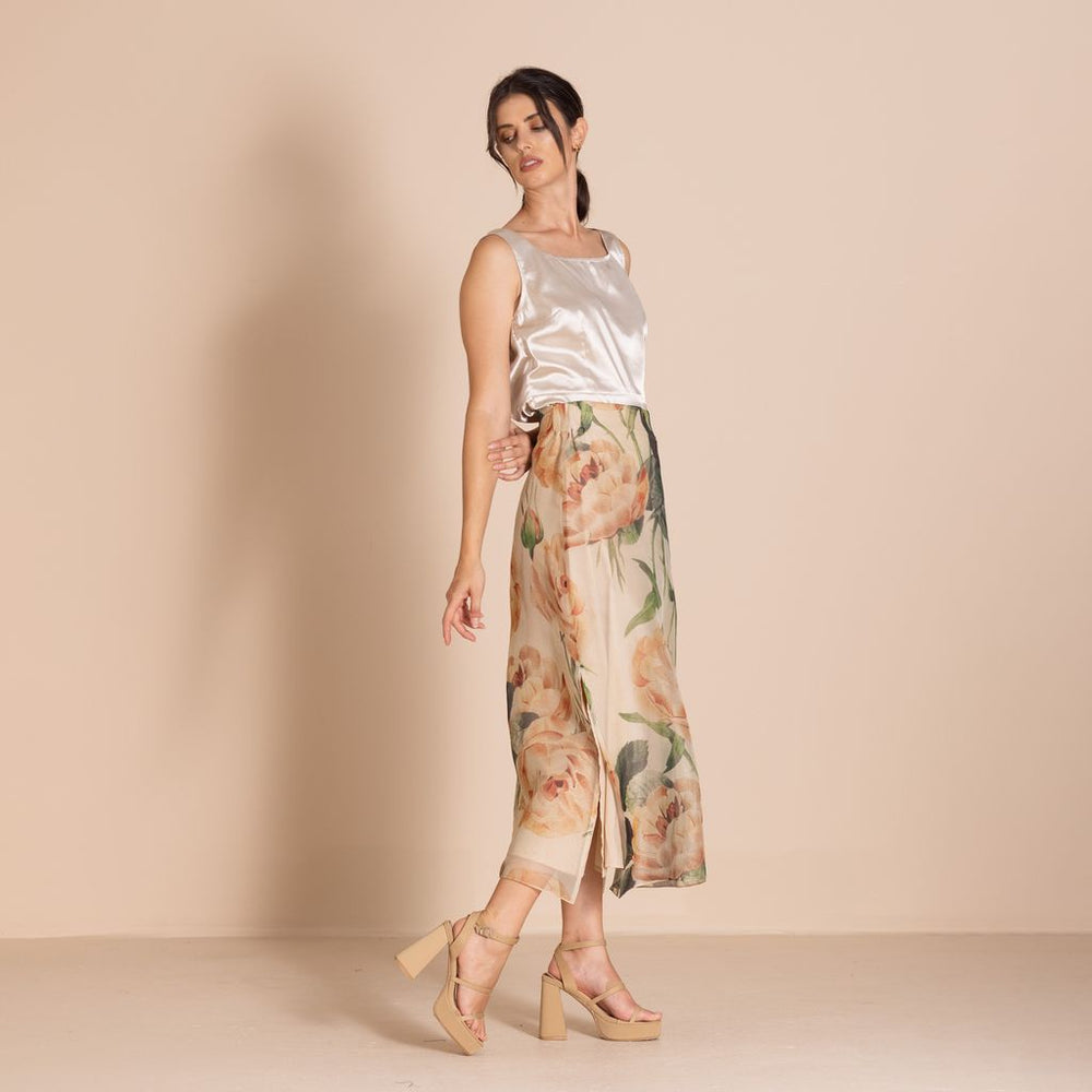 Megan Salmon - Roses Maxi Skirt - M7612