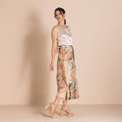 Megan Salmon - Roses Maxi Skirt - M7612