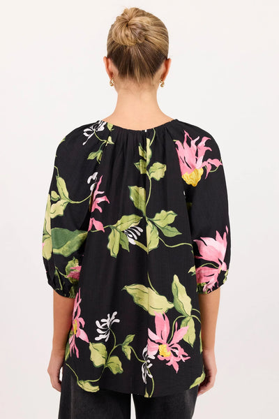 Among The Brave - Refine Top - Black Floral