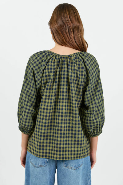 RE:UNION Label - Revolutionary Relaxed Top - Khaki/Ink Gingham
