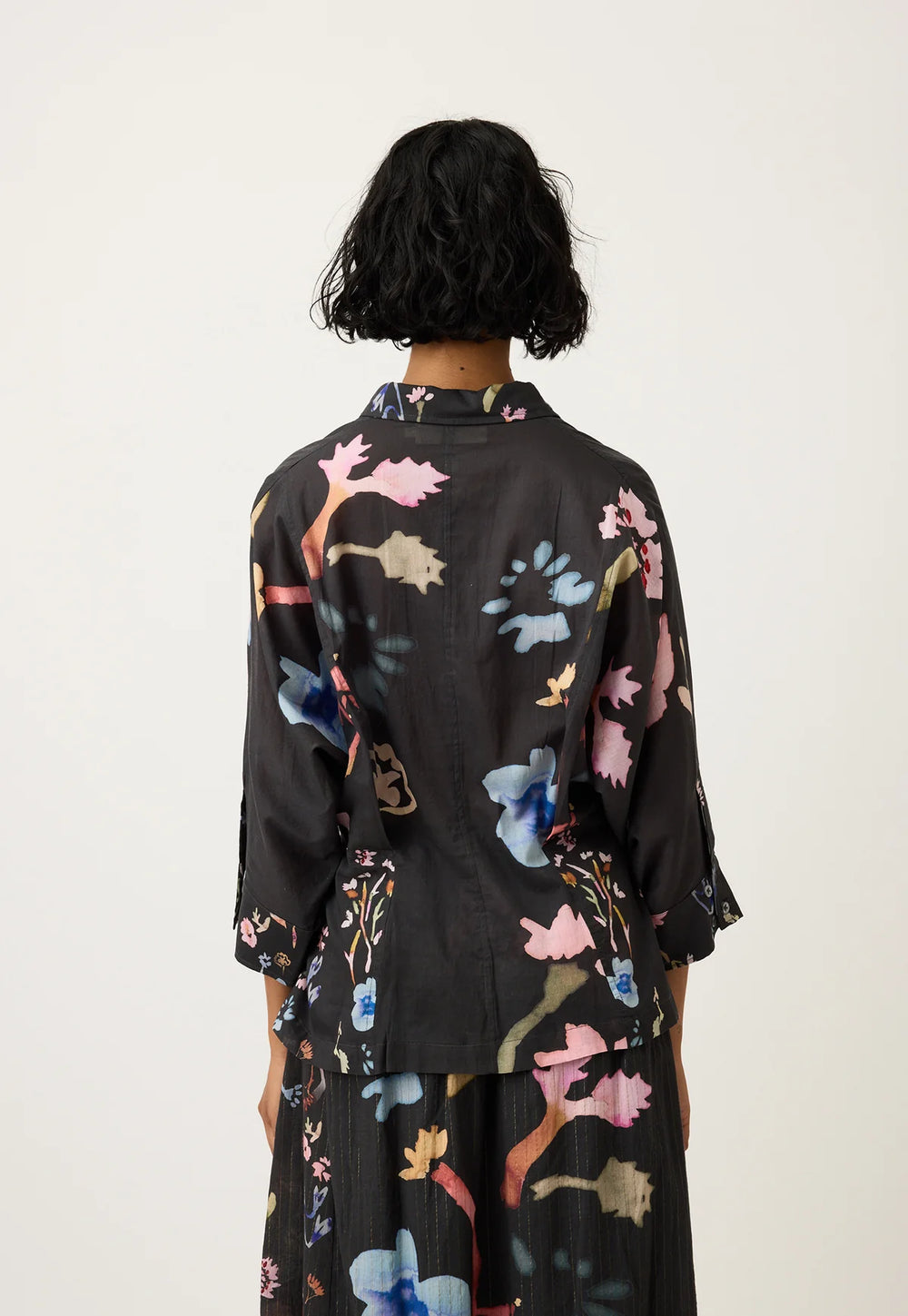 Nancybird - Alba Shirt - Watercolour Chacoal - S26 - A35CH