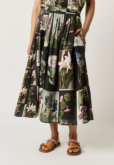 Nancybird - Alma Yoke Skirt - Charcoal Archive Floral