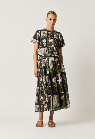 Nancybird - Apollo Tee - Charcoal Archive Floral