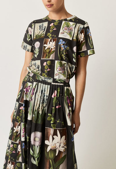 Nancybird - Apollo Tee - Charcoal Archive Floral