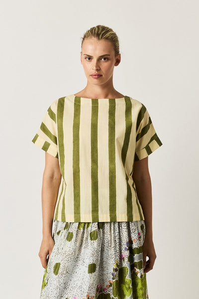 Nancybird - Dolman Top - Green Stripe