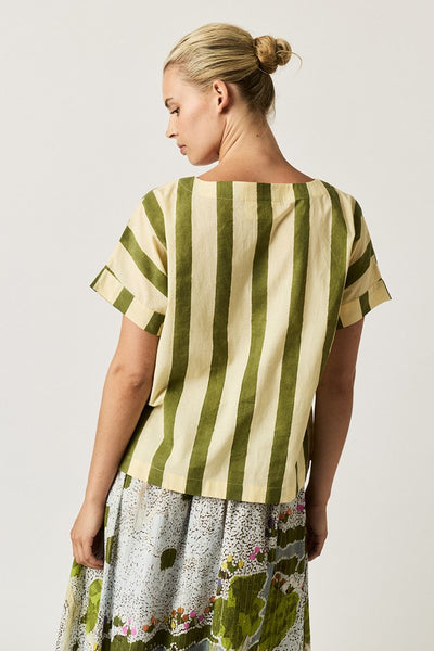 Nancybird - Dolman Top - Green Stripe