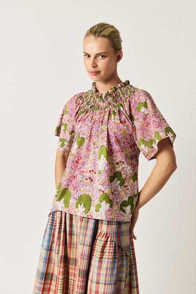 Nancybird - Meadows Frill Neck Top - View of Country