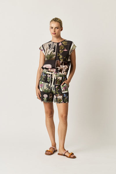 Nancybird - Sabrina Top - Charcoal Archive Floral
