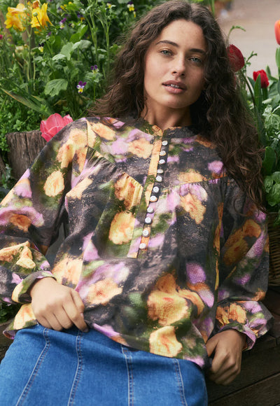 Nancybird - Sierra Blouse - Rain Floral - W26-A46RF