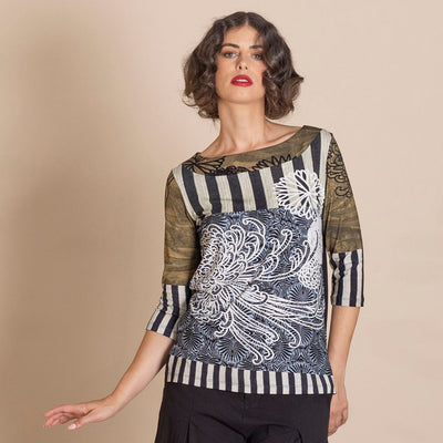 Megan Salmon - Stripes Audrey Tee