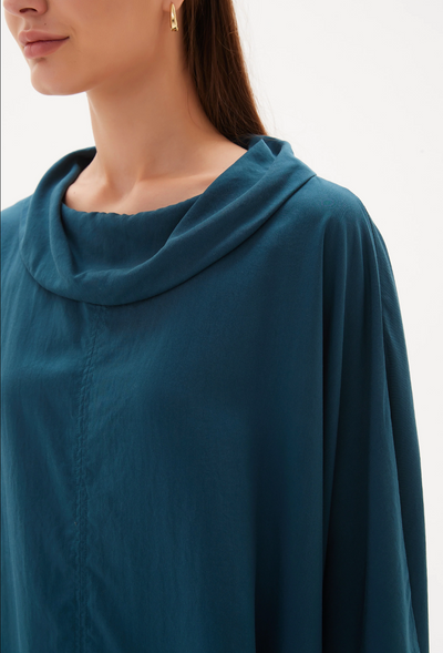 TIRELLI - Funnel Neck Top - Soft Teal