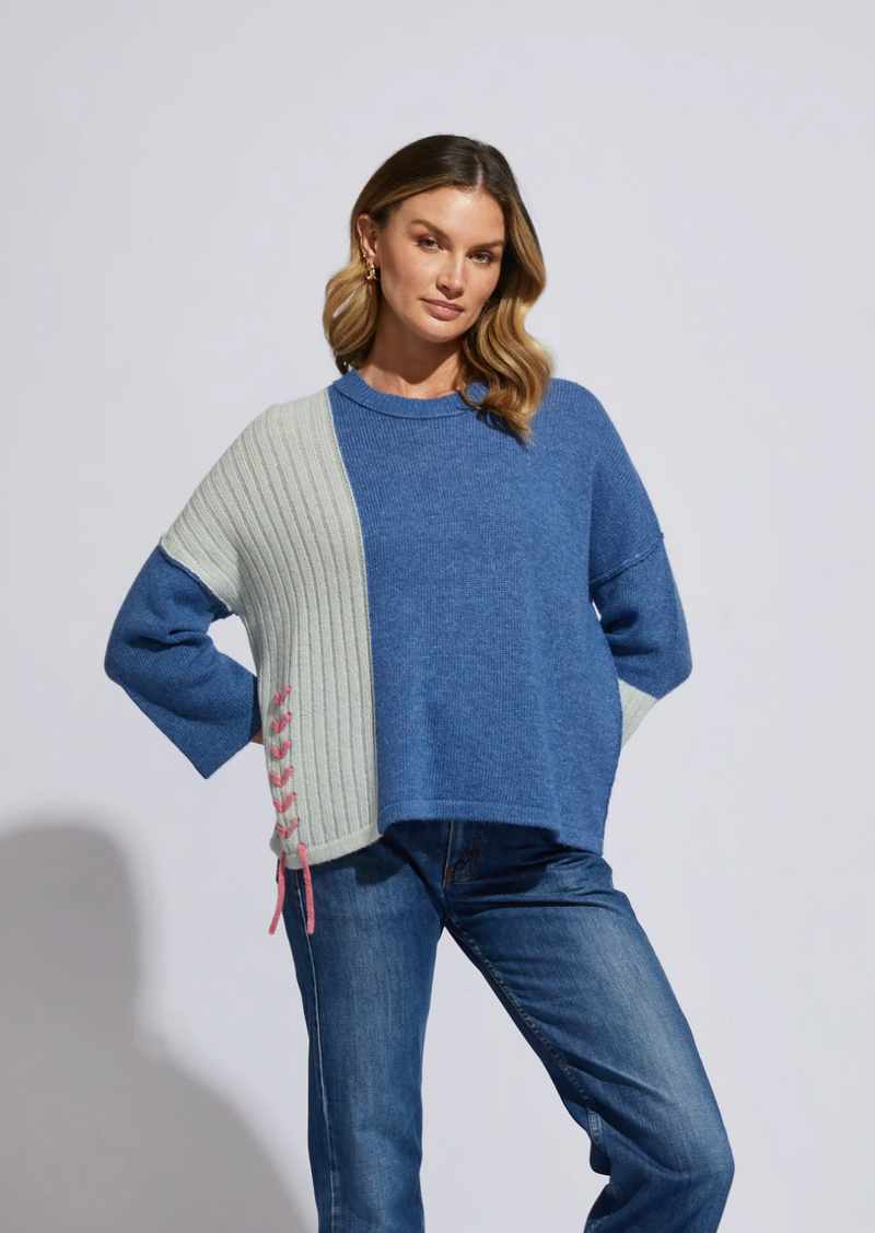 LD & Co - Lace Up Jumper - Chambray