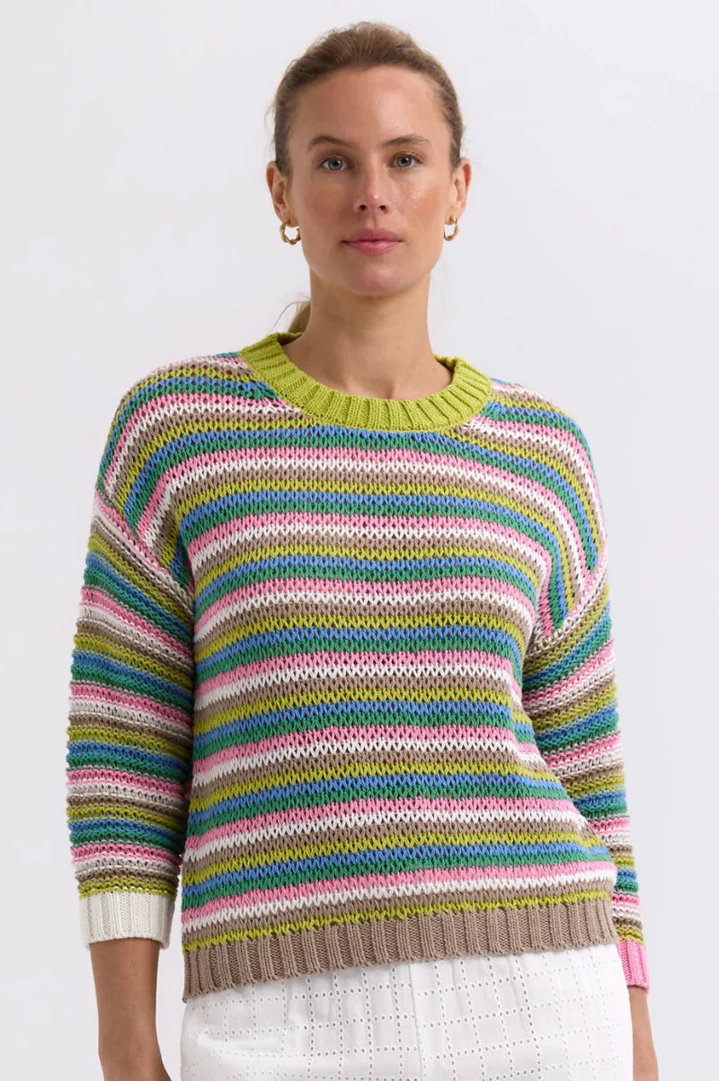 Zaket & Plover - Chunky Stripe Jumper - ZP7720 Chartreuse