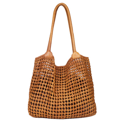 Rugged Hide - Tamarama Woven Shopper - Tan - RH-2570-TAN