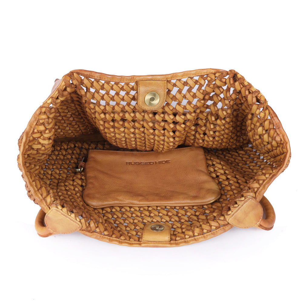 Rugged Hide - Tamarama Woven Shopper - Tan - RH-2570-TAN