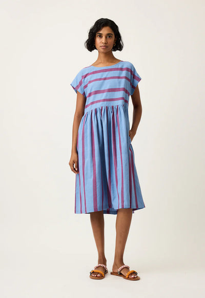 Nancybird - Tathra Woven Dress - Raspberry Stripe - S26-A34RS