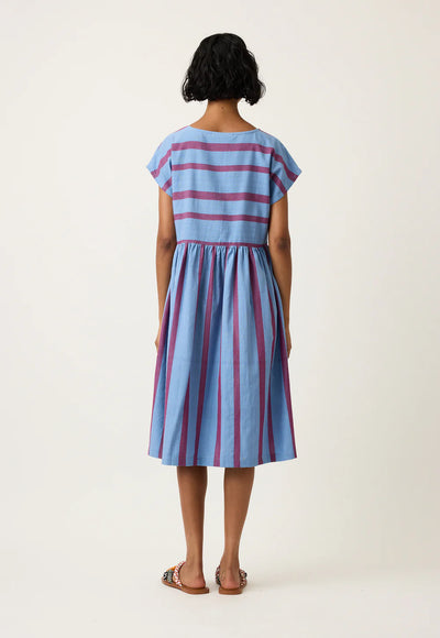 Nancybird - Tathra Woven Dress - Raspberry Stripe - S26-A34RS