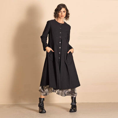 Megan Salmon - Twill Me Duelling Coat - Black - MSW26-M5744
