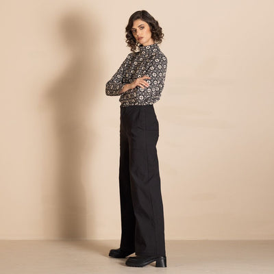 Megan Salmon - Twill Me Mariner Pant - Black - MSW26-M9717