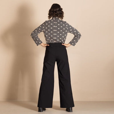 Megan Salmon - Twill Me Mariner Pant - Black - MSW26-M9717