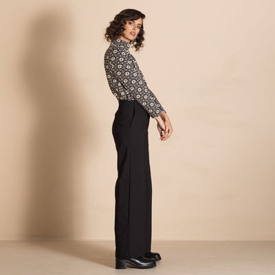 Megan Salmon - Twill Me Mariner Pant - Black - MSW26-M9717