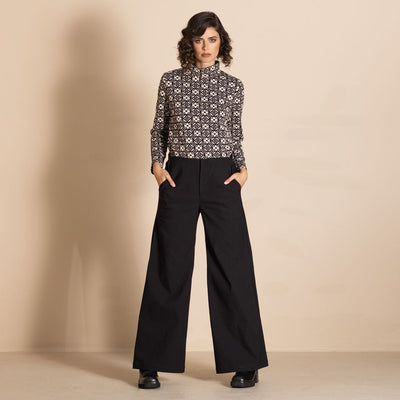 Megan Salmon - Twill Me Mariner Pant - Black - MSW26-M9717