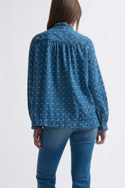 Kireina - Tamara Shirt - Denim with Flower - KAU260024