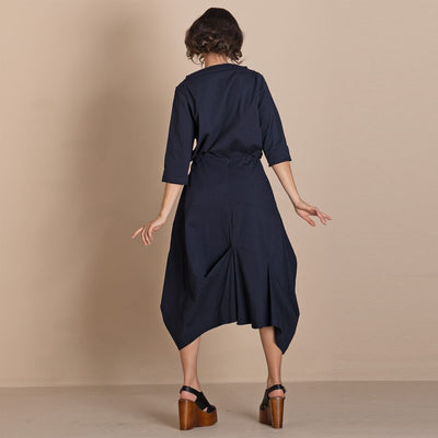 Megan Salmon - Tabinet Origami Skirt - Navy