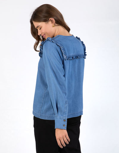 Elm - Frankie Blouse - Denim / Mid Blue Wash