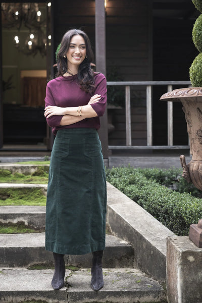 Humidity - Va Va Velour Skirt - Pine - HW26123