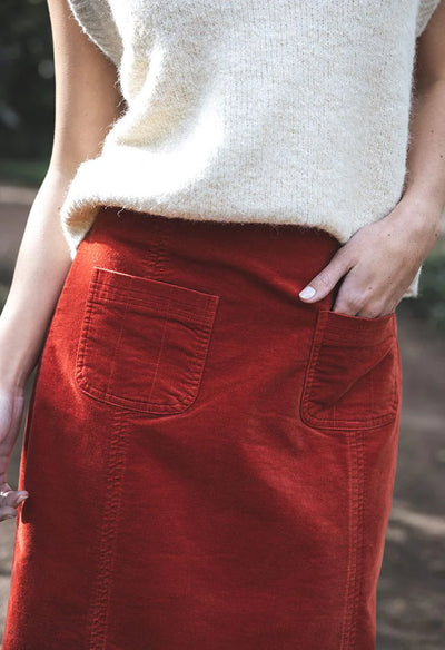 Humidity - Va Va Velour Skirt - Rust HW26123