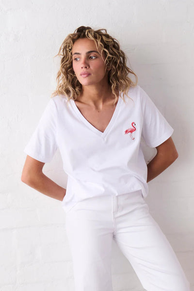 Kireina - Victoria Tee - Flamingo - White - KSM250024