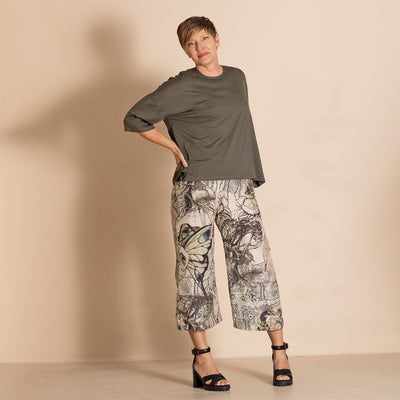 Megan Salmon - Viscose Lycra Box Tee - Khaki