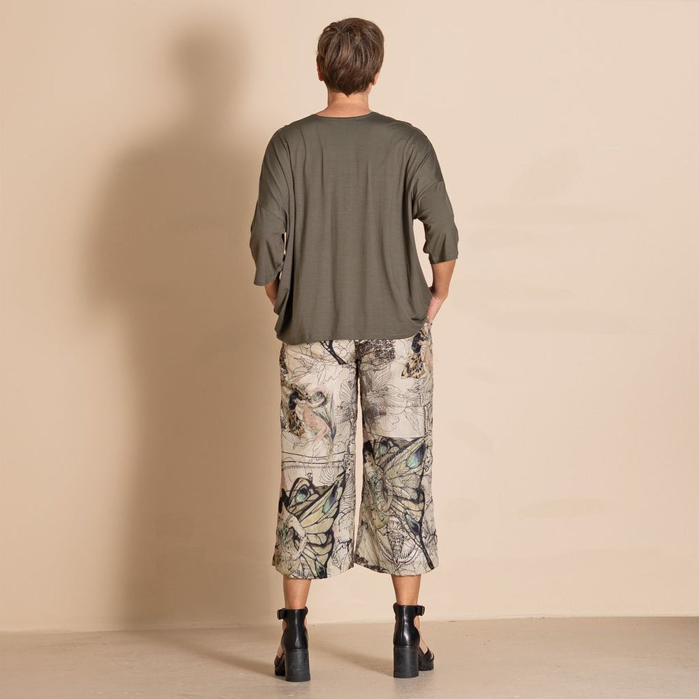 Megan Salmon - Viscose Lycra Box Tee - Khaki