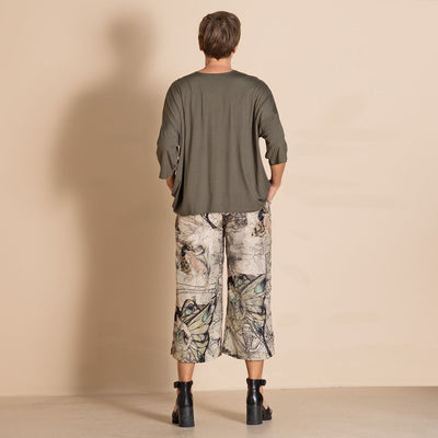 Megan Salmon - Viscose Lycra Box Tee - Khaki