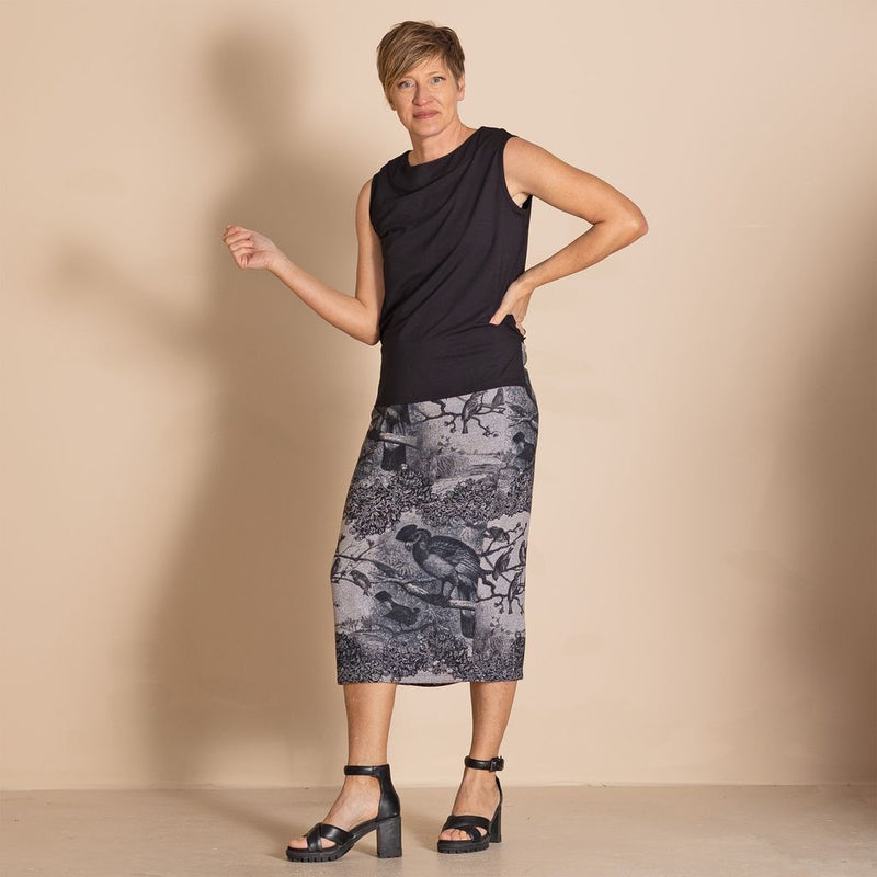 Megan Salmon - Viscose Lycra Sleeveless Audrey - Black