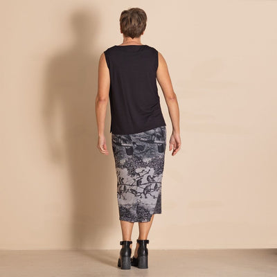 Megan Salmon - Viscose Lycra Sleeveless Audrey - Black