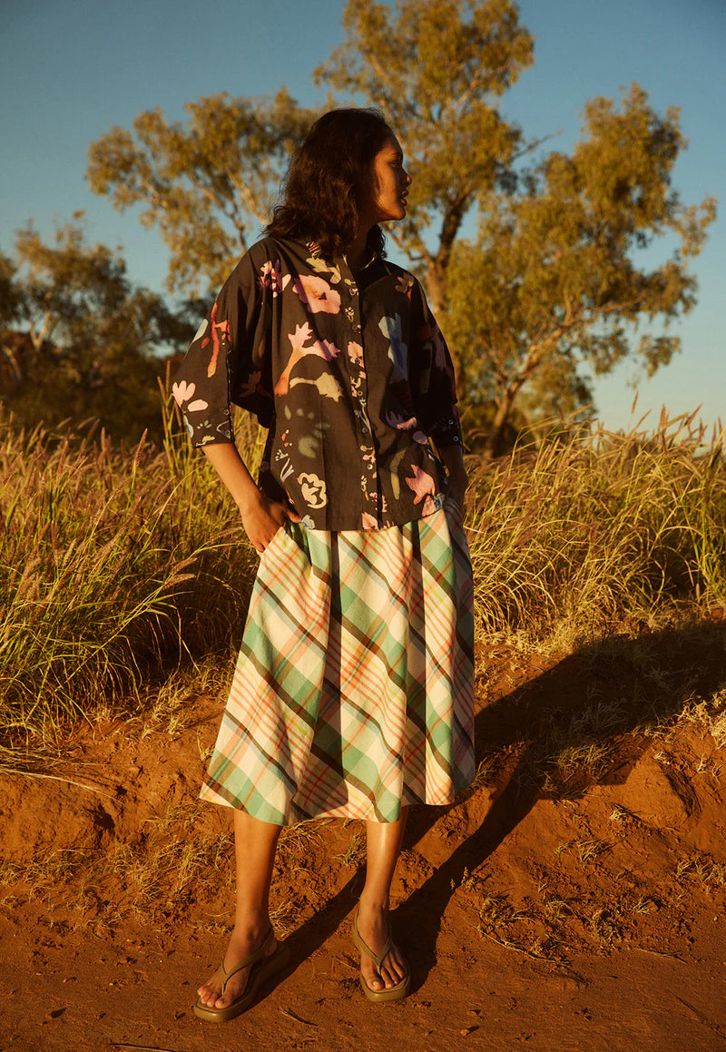 Nancybird - Wave Skirt - Summer Check - S26-A49SC