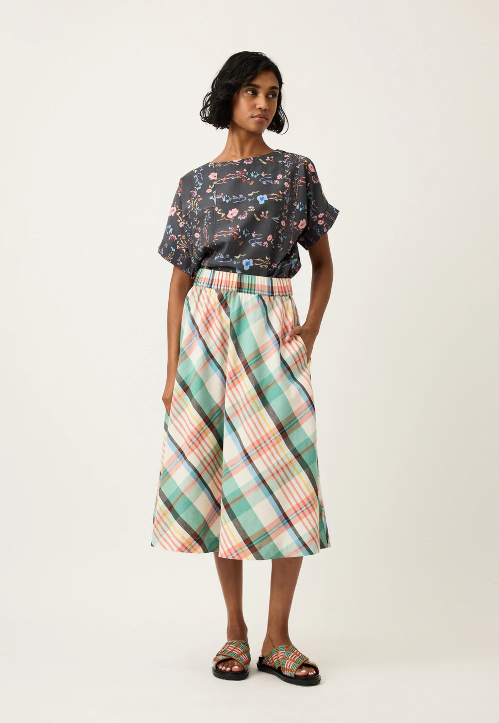 Nancybird - Wave Skirt - Summer Check - S26-A49SC