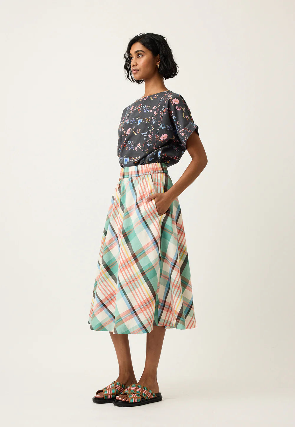 Nancybird - Wave Skirt - Summer Check - S26-A49SC