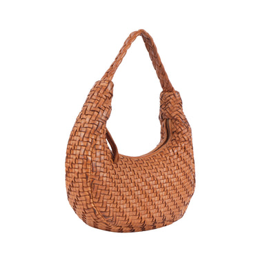 Rugged Hide - Mini Woven Shoulder Bag - Tan - RH-2567-TAN