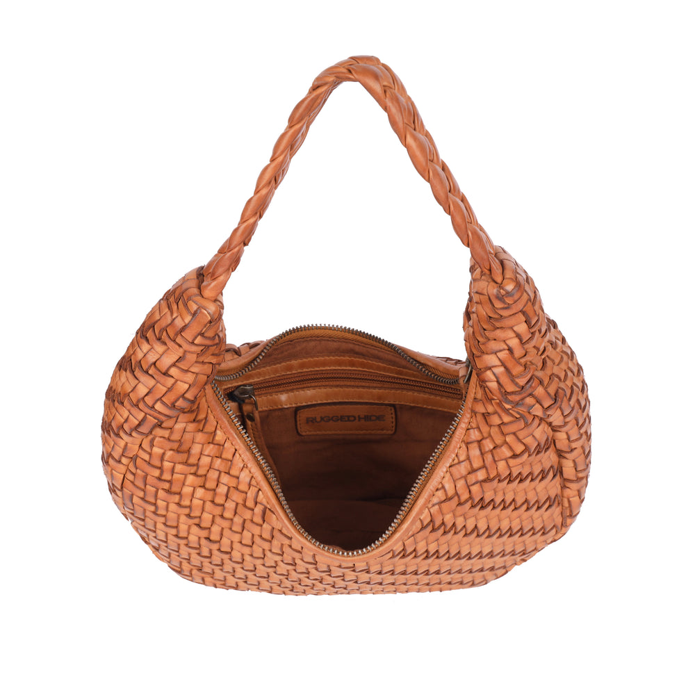Rugged Hide - Mini Woven Shoulder Bag - Tan - RH-2567-TAN