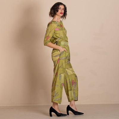 Megan Salmon - Wall Lettuce 7/8 Loose Wide Leg Pant